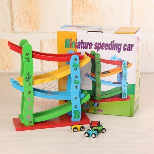 Wooden Miniature speeding car Toy for Baby