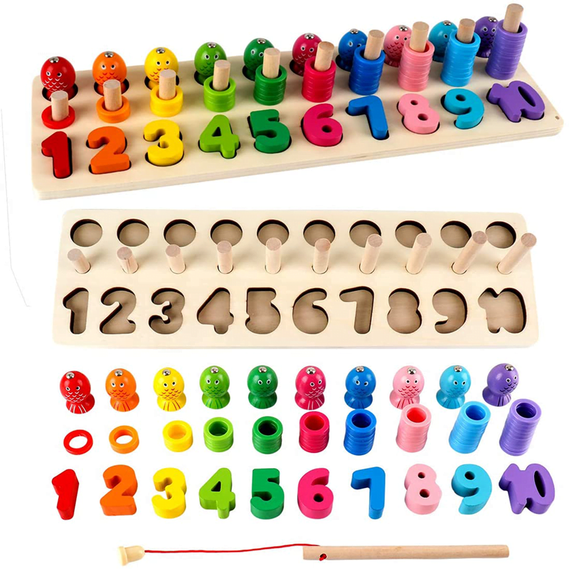 Educational Wooden Puzzles & Fishing Toy