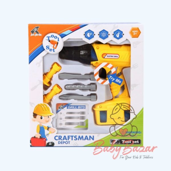 Educational Toy Simulation Electric Driller Tools Repair Kit Safety