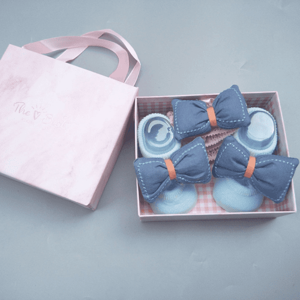 Baby Girl Shoes With Hair Band Set Gift Box