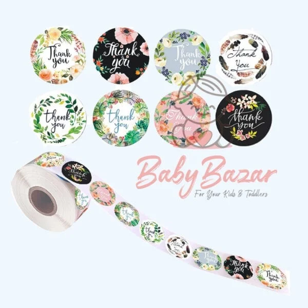 Flower Thank You Stickers Wedding Favors Party 500 pcs Handmade Labels