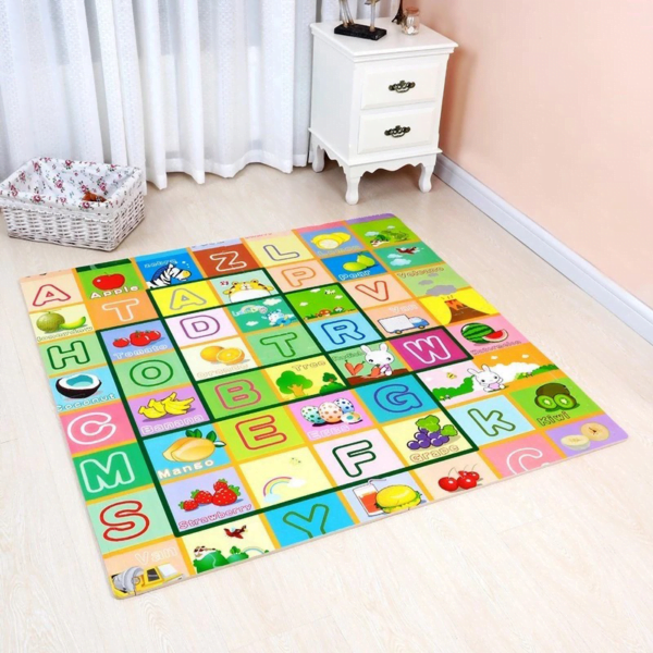 Kids PVC ABC Kits with Interlocking Tiles Foam Floor Alphabet and Pictures Puzzle Mat