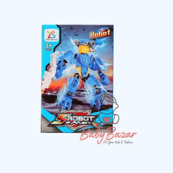 Robot Assembling Building Blocks Kids Educational Toys Puzzle - Blue