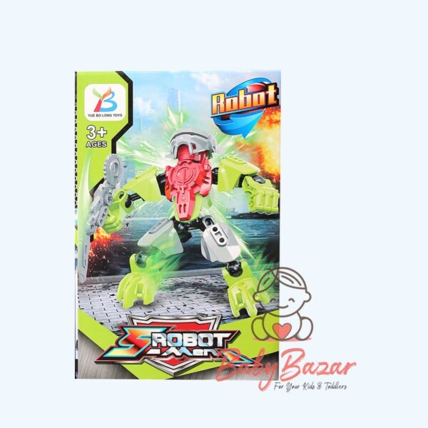 Robot Assembling Building Blocks Kids Educational Toys Puzzle - Blue