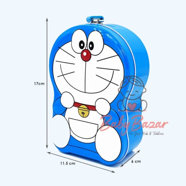 Doaremon Cartoon Metal Piggy Bank with Lock & Key Box for Keeping Bucks