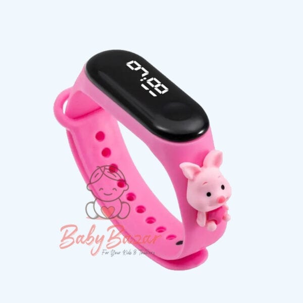 Baby cartoon watch LED Touch Screen Pink Pig