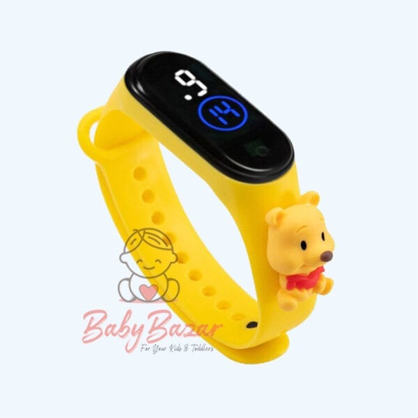 Baby cartoon watch LED Touch Screen Yellow Winnie the pooh