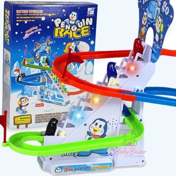 Penguin Race Battery operated Flashing Rhythmic music toy