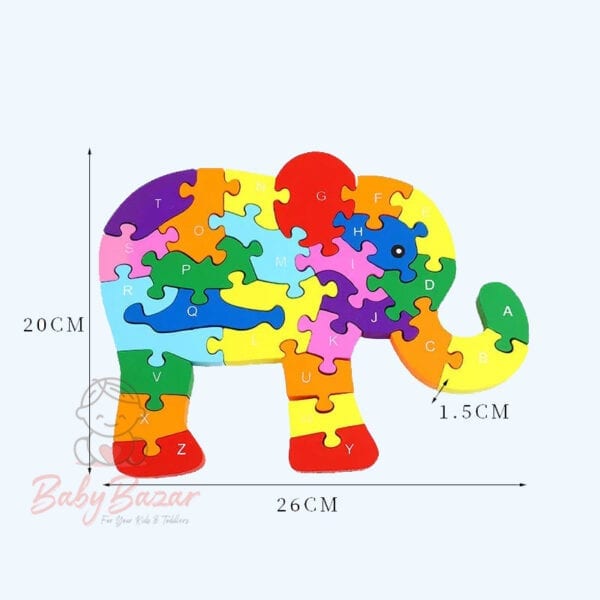 Educational Wooden Toy Animal Shaped Puzzles Elephant