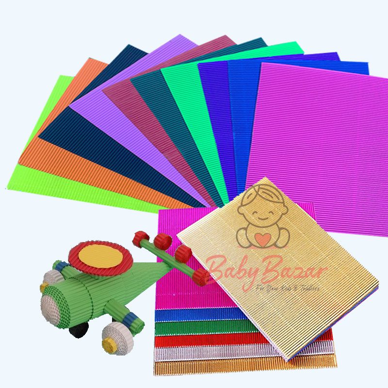 A4 Colored Corrugated Paper Art Craft 10 Sheet Packet
