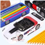 Creative Open Sports Car Shape Printed Metal Pencil Box B687