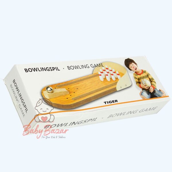 Mini Desktop Bowling Game Wooden Bowling Alley Ten Metal Pin Ball Desk