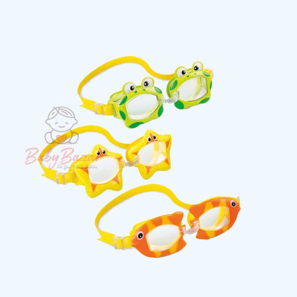Intex Aquaflow Play Fun Adjustable Water Swim Goggles for Kids Hypoallergenic