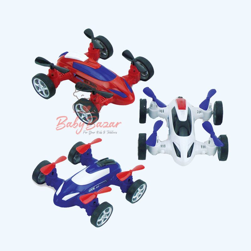 Automatic Blades Movable Friction Powered Quad Copter Fly Car Toy for Kids