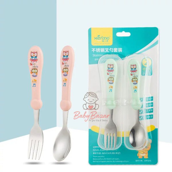 Baby Stainless steel fork and spoon set 9245 Xierbao