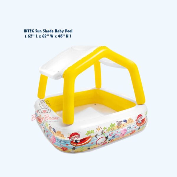 INTEX Sun Shade Baby Pool 62 Inch L x 62 Inch W x 48 Inch H