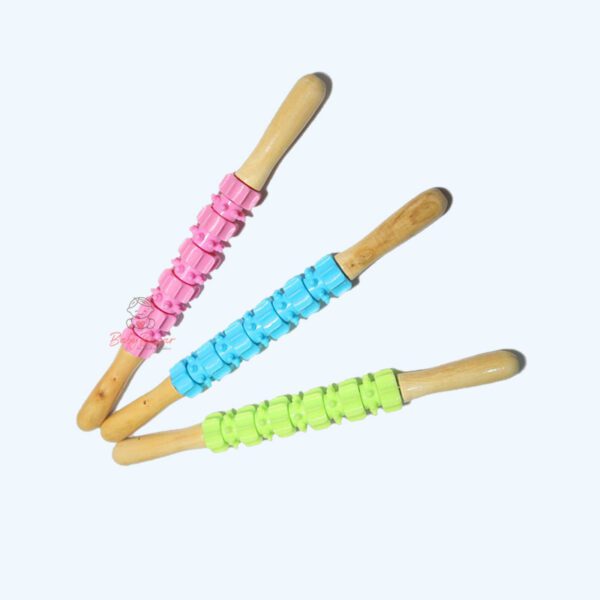 Wooden Handle Body Massage Sticks Muscle Roller Stick Tool for Physical Therapy