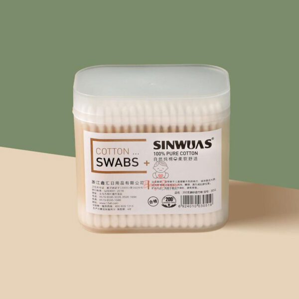 SINWUAS Cotton Swabs Poly 200 Bamboo Stick