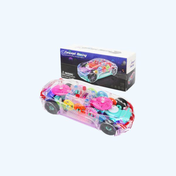Transparent Concept Racing Car for Kids with Gear Technology 3D Light,Musical Sound