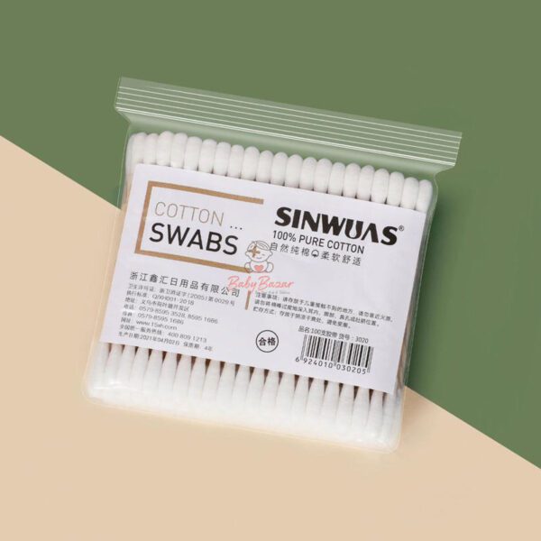 SINWUAS Cotton Swabs Poly 100 Pcs
