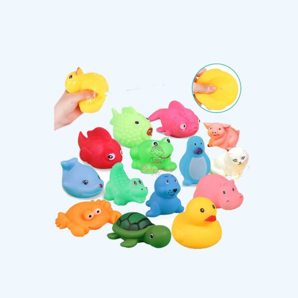 Cute Animals Swimming Water Rubber Float Squeeze Duck Sound Squeaky Bathing Toy