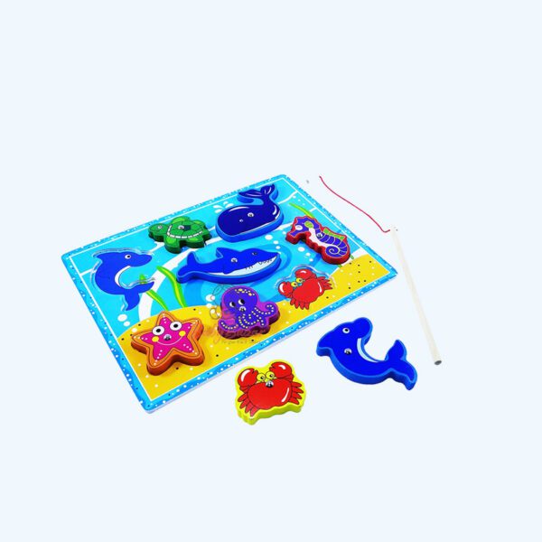 Wooden Magnetic Fish Catching Learning Game