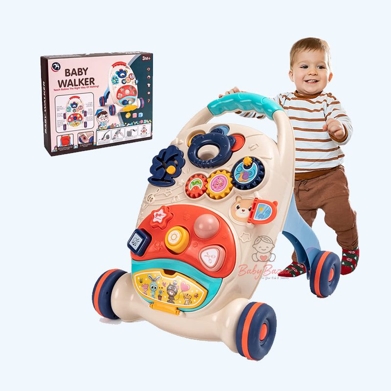 2 in 1 Baby Learning Walkers & Removable Play Panel