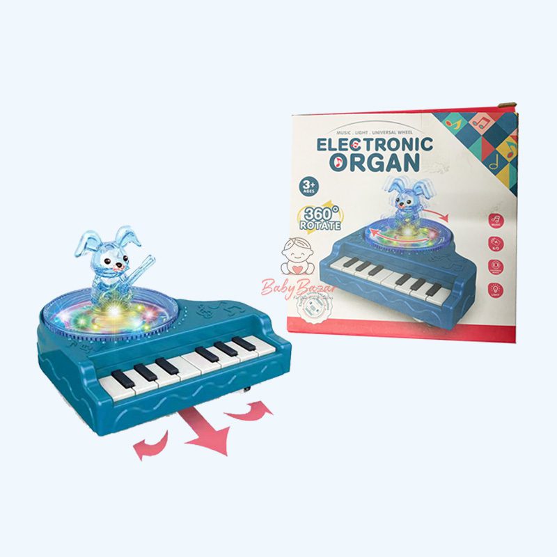 Electronic Organ Music, Light with Universal Wheel Toy
