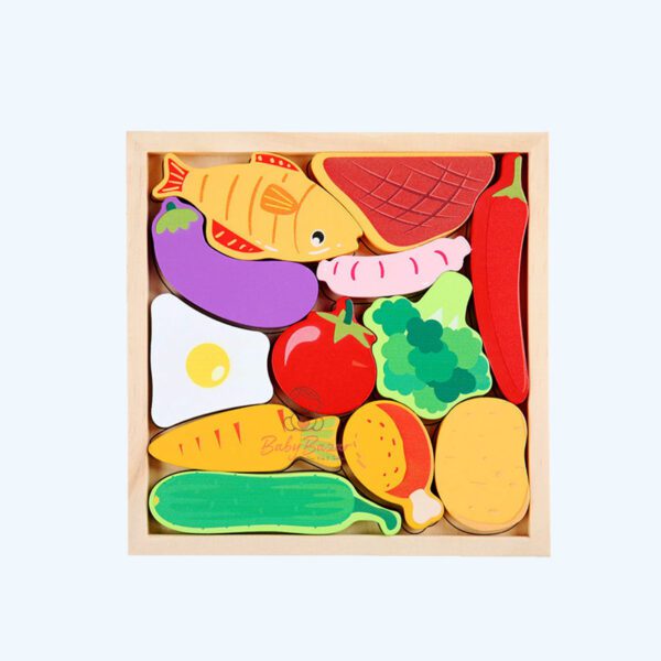 Educational Wooden Toy Vegetable Shaped Puzzles