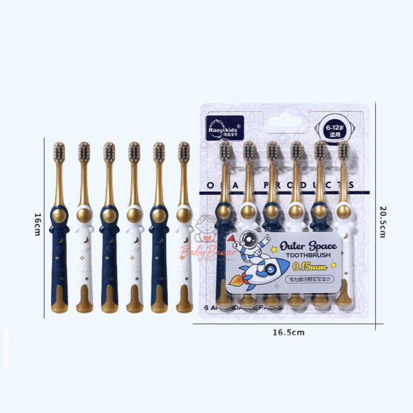 children's toothbrush 6 Pack 6-12 years old cartoon astronaut
